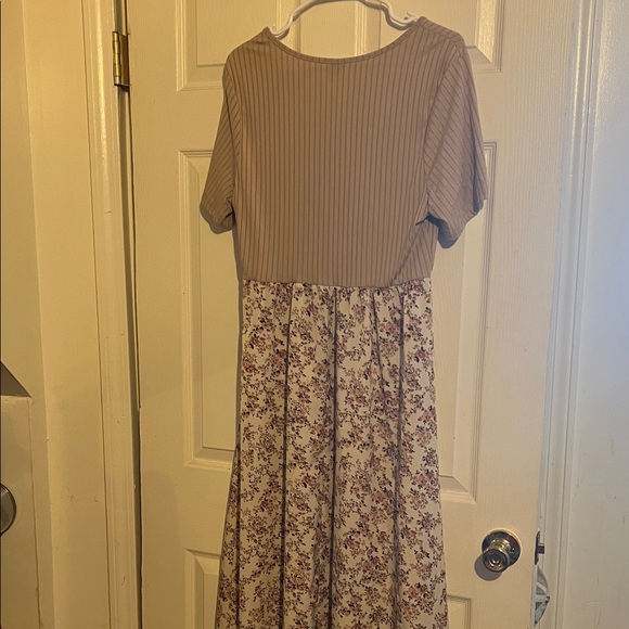 SHEIN Ribbed Top Floral Midi Dress - Picture 4 of 4